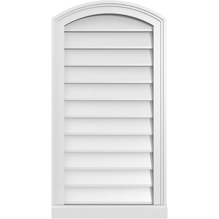 Ekena Millwork Arch Top Surface Mount PVC Gable Vent: Functional, w/ 2"W x 2"P Brickmould Sill Frame, 18"W x 34"H GVPAR18X3403SF